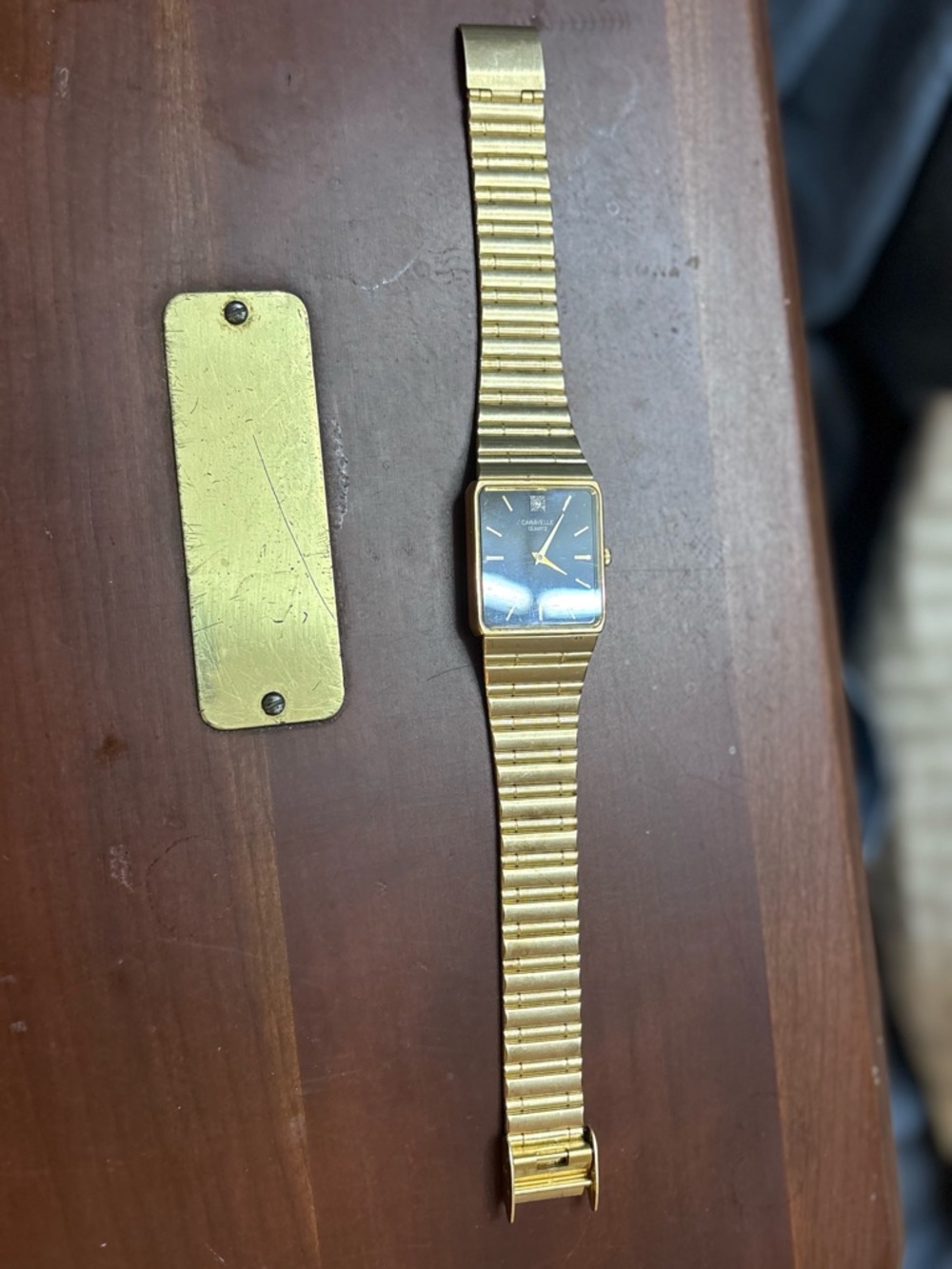 Caraville Bulova Gold-Tone Bracelet Watch with Black Dial - Picture 3 of 4